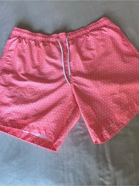 H&M Men’s Pink Geometric Athletic Swim Shorts XL